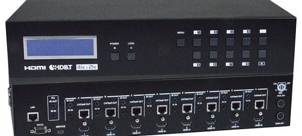 4K HDMI matrix switch video extender with Power Over Ethernet (PoE)