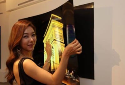 An OLED TV as thin as wallpaper